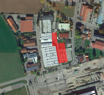Vue aérienne de l'usine ept à Peiting