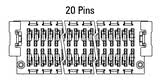 Dimensions du connecteur Zero8 droit à 20 broches
