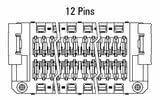 Dimensions du connecteur Zero8 droit à 12 broches