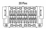 Dimensions du connecteur Zero8 droit à 20 broches