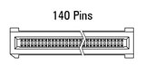Dimensions EC.8 droit, 140 broches