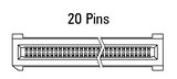 Dimensions EC.8 droit, 20 broches