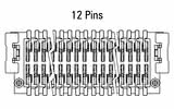 Dimensions du connecteur Zero8 droit à 12 broches