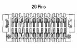 Dimensions du connecteur Zero8 droit à 20 broches
