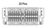 Dimensions du connecteur Zero8 droit à 20 broches