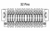 Dimensions du connecteur Zero8 droit à 32 broches
