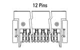 Dimensions du connecteur Zero8 coudé à 12 broches