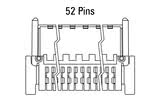 Dimensions du connecteur Zero8 coudé à 52 broches