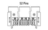 Dimensions du connecteur Zero8 coudé à 52 broches
