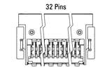 Dimensions du connecteur Zero8 coudé à 32 broches