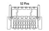 Dimensions du connecteur Zero8 coudé à 52 broches