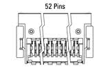 Dimensions du connecteur Zero8 coudé à 52 broches