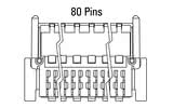 Dimensions du connecteur Zero8 coudé à 80 broches