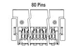 Dimensions du connecteur Zero8 coudé à 80 broches