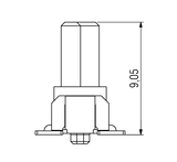 Dimensions du connecteur One27 droit H9,05 à 20 broches