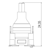 Dimensions Float27 : connecteur droit, hauteur 24,35 mm